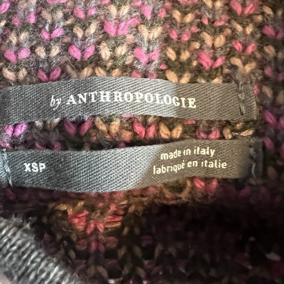 Anthropologie Josephine Mock Neck Sweater Wool Blend Petite XS Italy Gray Pink - Picture 7 of 11